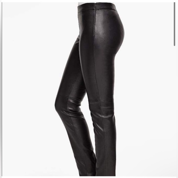Talbots Lambskin Black Leather Pants NWOT